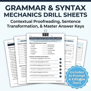 The Grammar & Syntax Mechanics Drill Sheets.